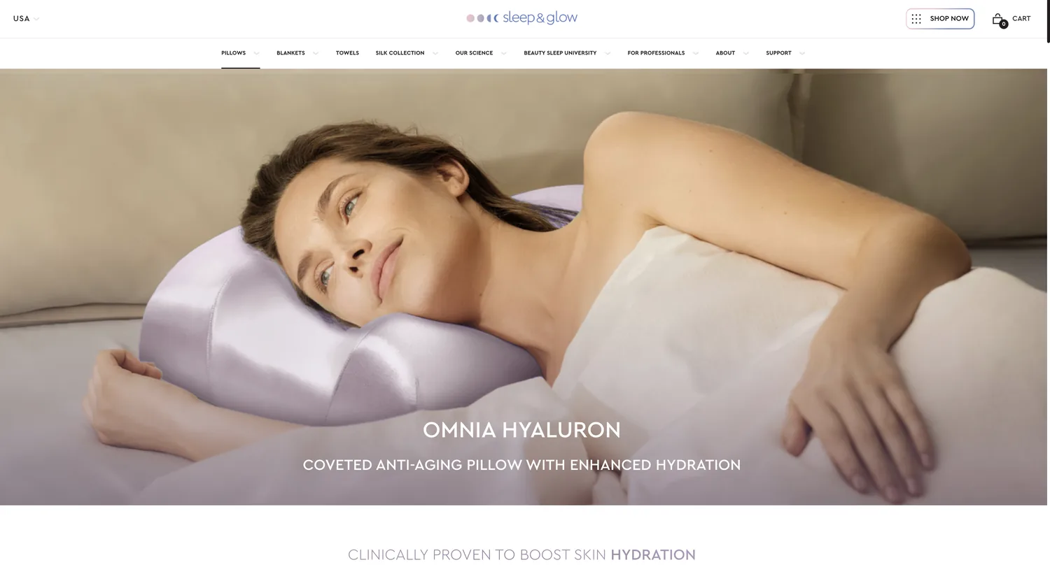 Sleep&Glow — Omnia Hyaluron landing page